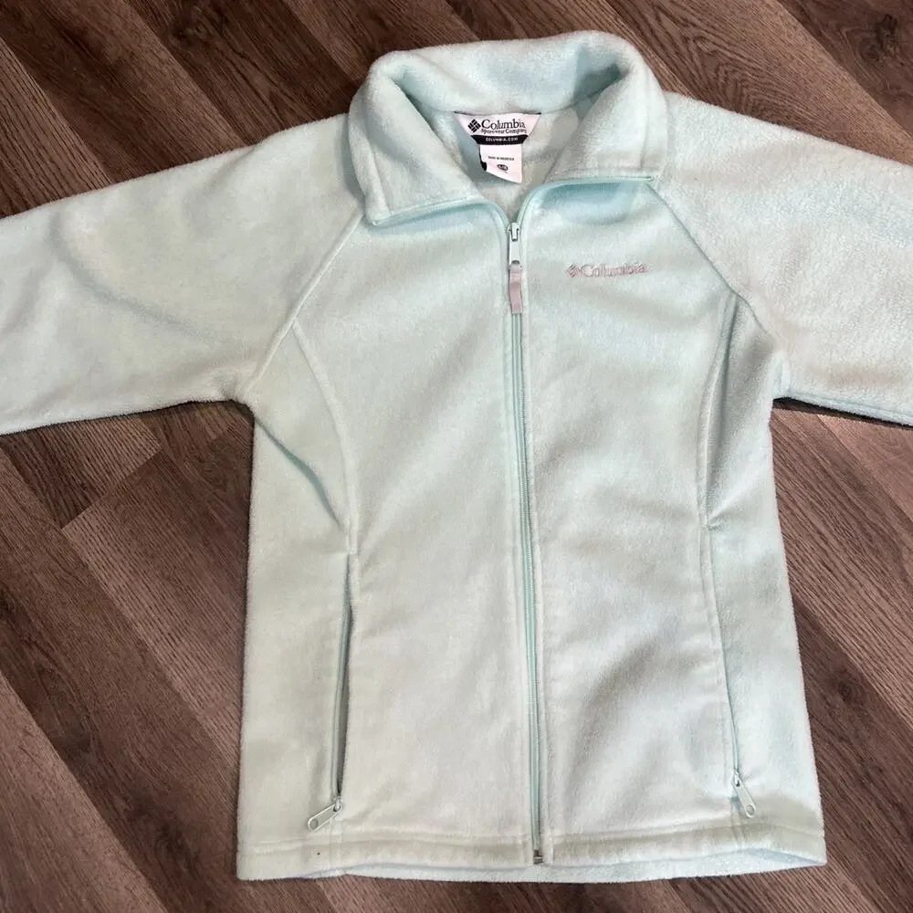 Columbia Fleece Light Blue Youth 14/16 Zip Up